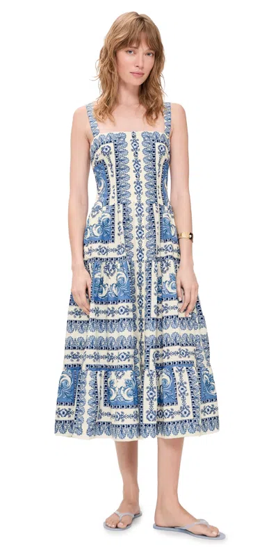 Cara Cara Margarita Tiered Dress Hudson Scarf Sky In Blue