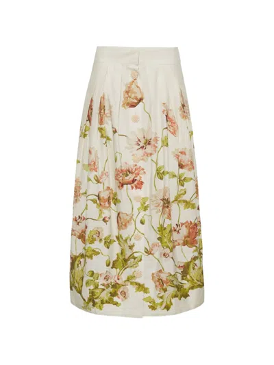 Cara Cara Marge Floral-print Skirt In Neutral