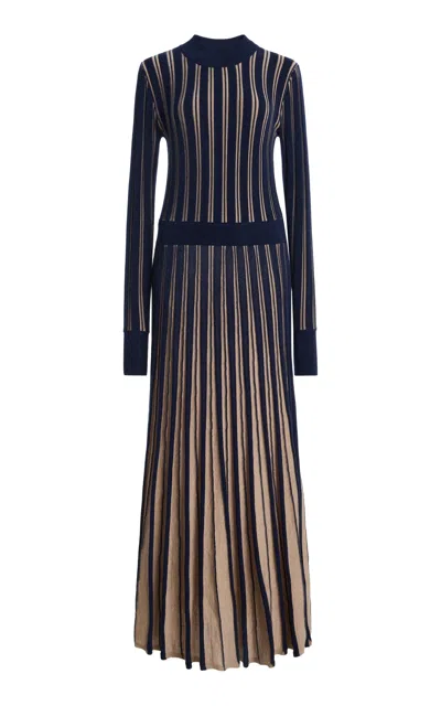 Cara Cara Mariella Pleated Wool Midi Dress In Multi