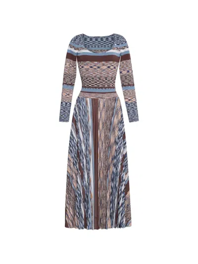 Cara Cara Marlow Space-dye Pleated Midi Dress In Multi