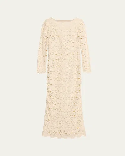 Cara Cara Marsielle Crochet Lace Dress In Floral Natural Croch