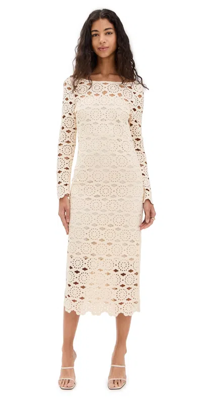 Cara Cara Marsielle Dress Floral Natural Crochet