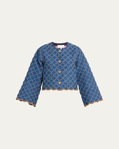 Cara Cara Marvis Quilted Denim Jacket In Blue
