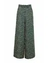Cara Cara Mayflower Linen-silk Wide-leg Pants In Abstract Dot Green Turtledove