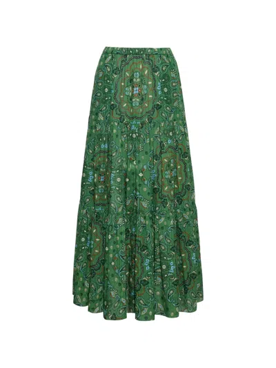 Cara Cara Melanie Paisley-print Maxi Skirt In Green