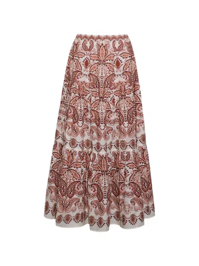 Cara Cara Melanie Paisley-print Tiered Long Skirt In Multi