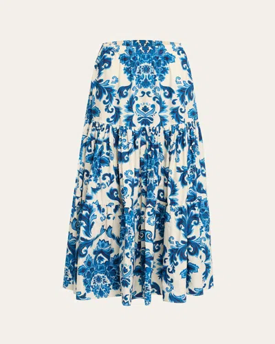 Cara Cara Melanie Tiered Maxi Skirt In Blue