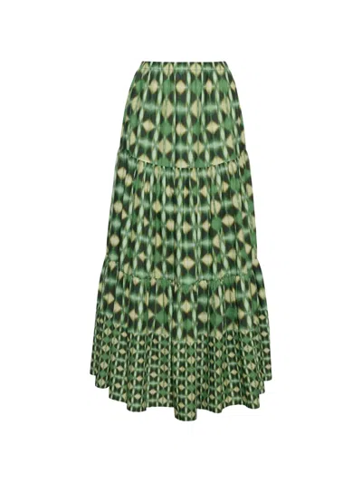 Cara Cara Melanie Tiered Maxi Skirt In Multi