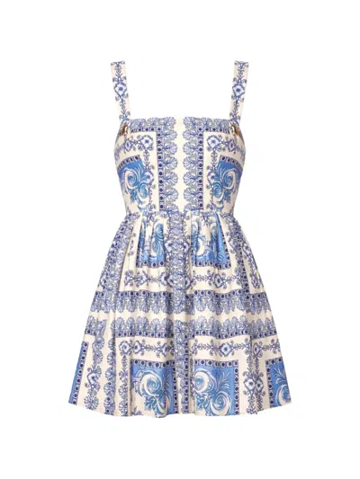 Cara Cara Micaela Printed Mini Dress In Blue