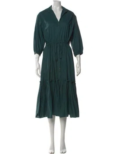 Pre-owned Cara Cara Midi Length Dress In Green