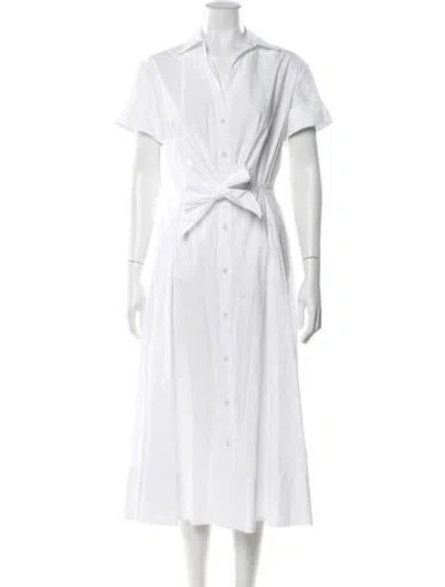 Pre-owned Cara Cara Midi Length Dress In White