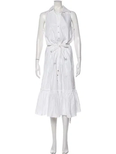 Pre-owned Cara Cara Midi Length Dress In White