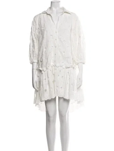 Pre-owned Cara Cara Midi Length Dress In White