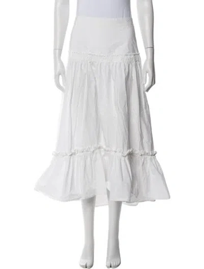 Pre-owned Cara Cara Midi Length Skirt In White