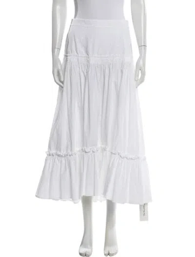 Pre-owned Cara Cara Midi Length Skirt In White