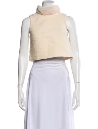 Pre-owned Cara Cara Mock Neck Sleeveless Crop Top W/ Tags In Neutral