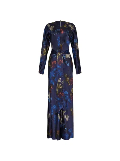 Cara Cara Montgomery Floral-print Maxi Dress In Blue