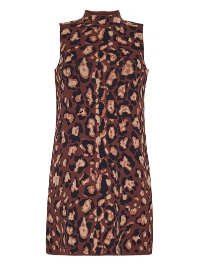 CARA CARA MYRTLE 豹纹高领连衣裙