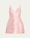 Cara Cara Napels Jacquard V-neck Mini Dress In Floral