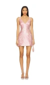 Cara Cara Napels Jacquard V-neck Mini Dress In Blush
