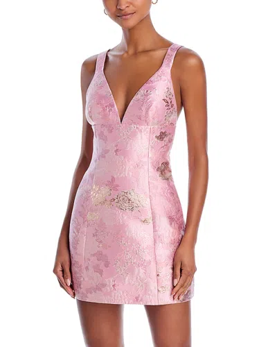 Cara Cara Naples Mini Dress In Floral Matelasse Pink