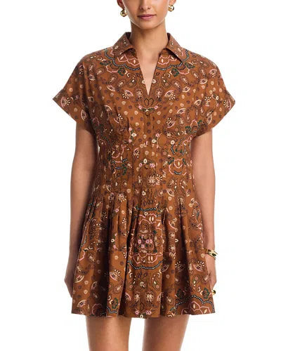 Cara Cara Nash Bandana-print Shirt Dress In Brown