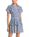 Cara Cara Nash Tile-print Mini Shirtdress In Multi