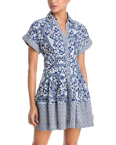 Cara Cara Nash Tile-print Mini Shirtdress In Multi