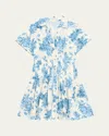 Cara Cara Nash Printed Button-front Mini Dress In Blue
