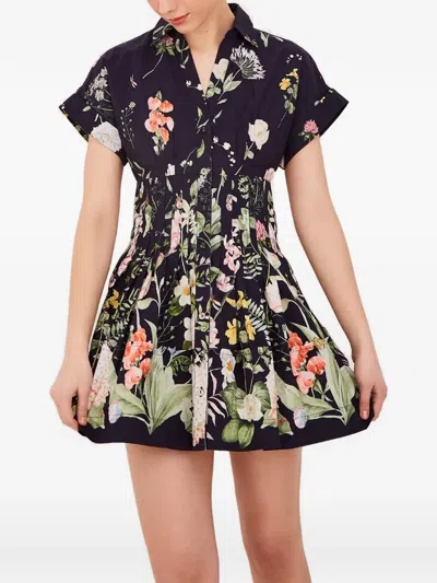 Cara Cara Nash Shirred Floral-print Dress In Multi