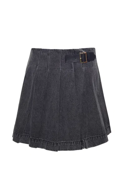Cara Cara New York Abbey Skirt In Black Denim