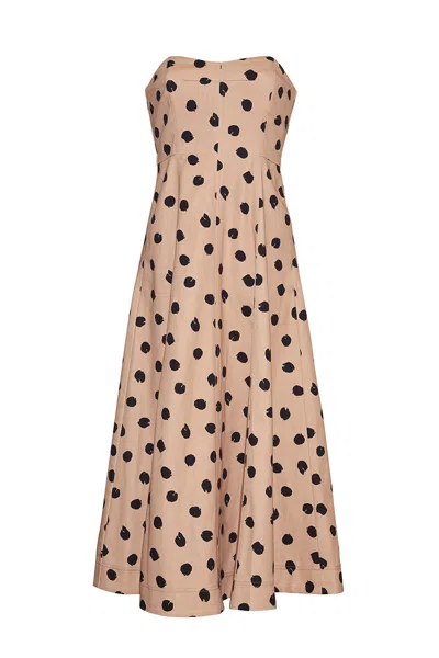 Cara Cara New York Aisha Dress In Spot Ginger Root