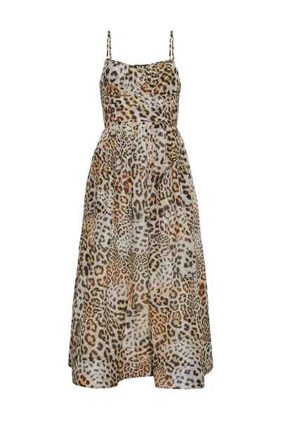 Cara Cara New York Alba Midi Dress In Cheetah Natural