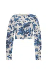 Cara Cara New York Amber Cardigan In Altha Flora Stone