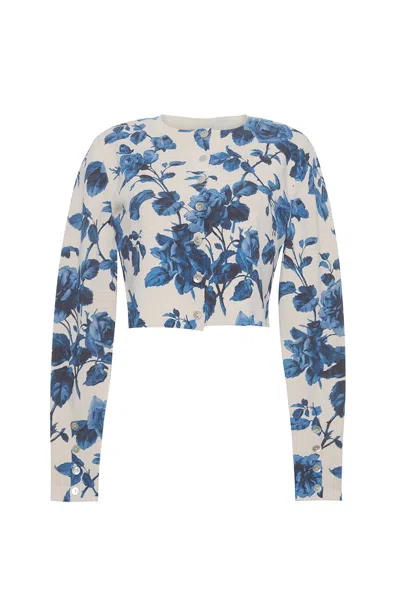 Cara Cara New York Amber Cardigan In Altha Flora Stone