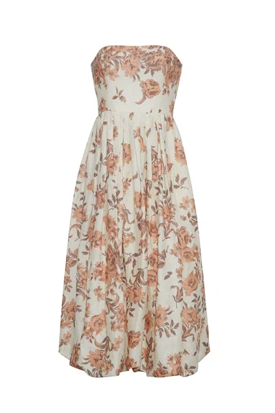 Cara Cara New York Anisha Dress In Farfella Border Egret