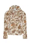 Cara Cara New York Anne Blouse In Turtledove Vine Blooms