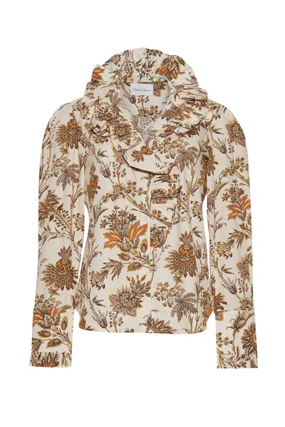 Cara Cara New York Anne Blouse In Turtledove Vine Blooms