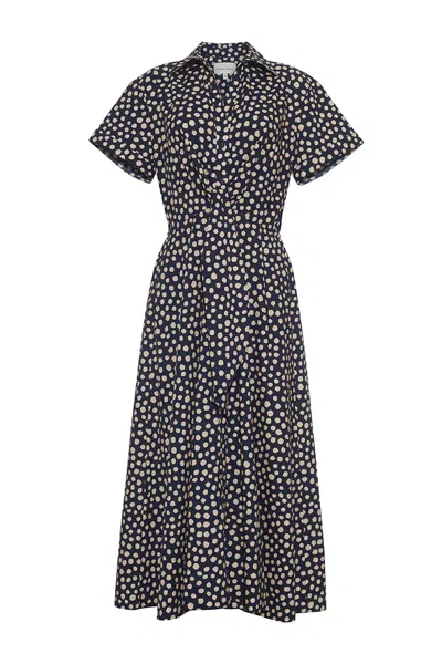 Cara Cara New York Asbury Dress In Abstract Dot Navy