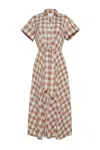 Cara Cara New York Asbury Dress In Sketched Plaid Brown