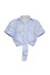 Cara Cara New York Asbury Top In Floral Clip Jacquard