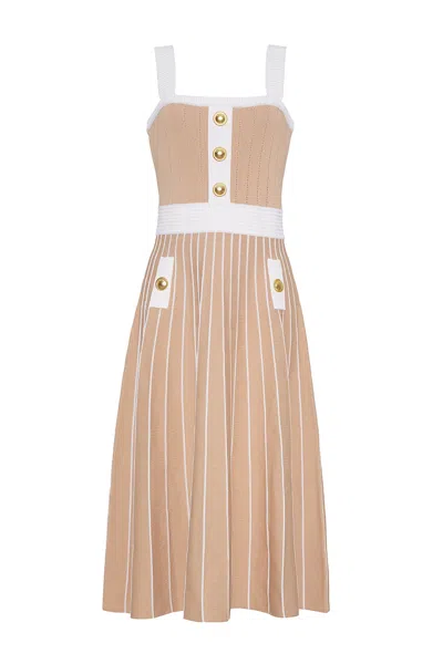 Cara Cara New York Aurora Dress In Tan Ivory