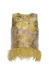 Cara Cara New York Belmond Top In Floral Matelasse Yellow