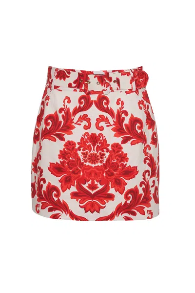 Cara Cara New York Blaze Mini Skirt In Fiore Red