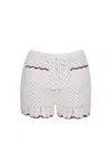 Cara Cara New York Brix Shorts In Ivory Coffee Scallop Trim
