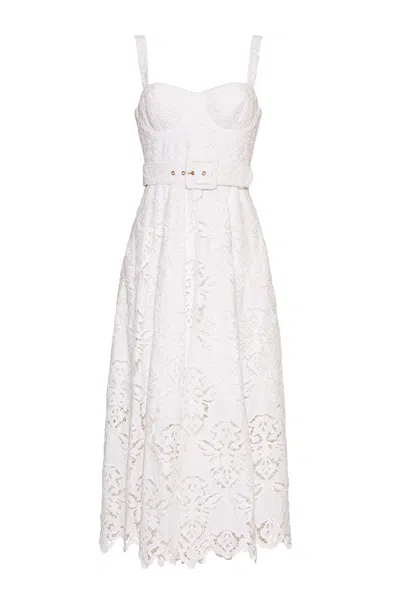 Cara Cara New York Calypso Dress In White Embroidered Eyelet
