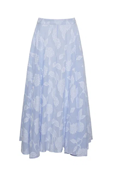 Cara Cara New York Carolina Skirt In Floral Clip Jacquard