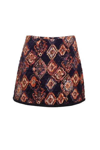 Cara Cara New York Chrissy Skirt In Black Aura Emblem