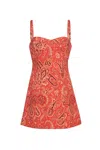 Cara Cara New York Claudine Mini Dress In Classic Paisley Orange
