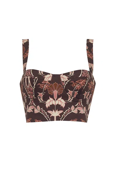 Cara Cara New York Claudine Top In Arcada Chocolate